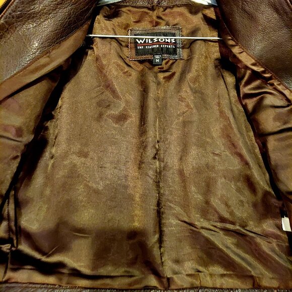 Brown Wilson Leather Distress Women's Form Fitting Bomber Moto Jacket - Picture 6 of 11